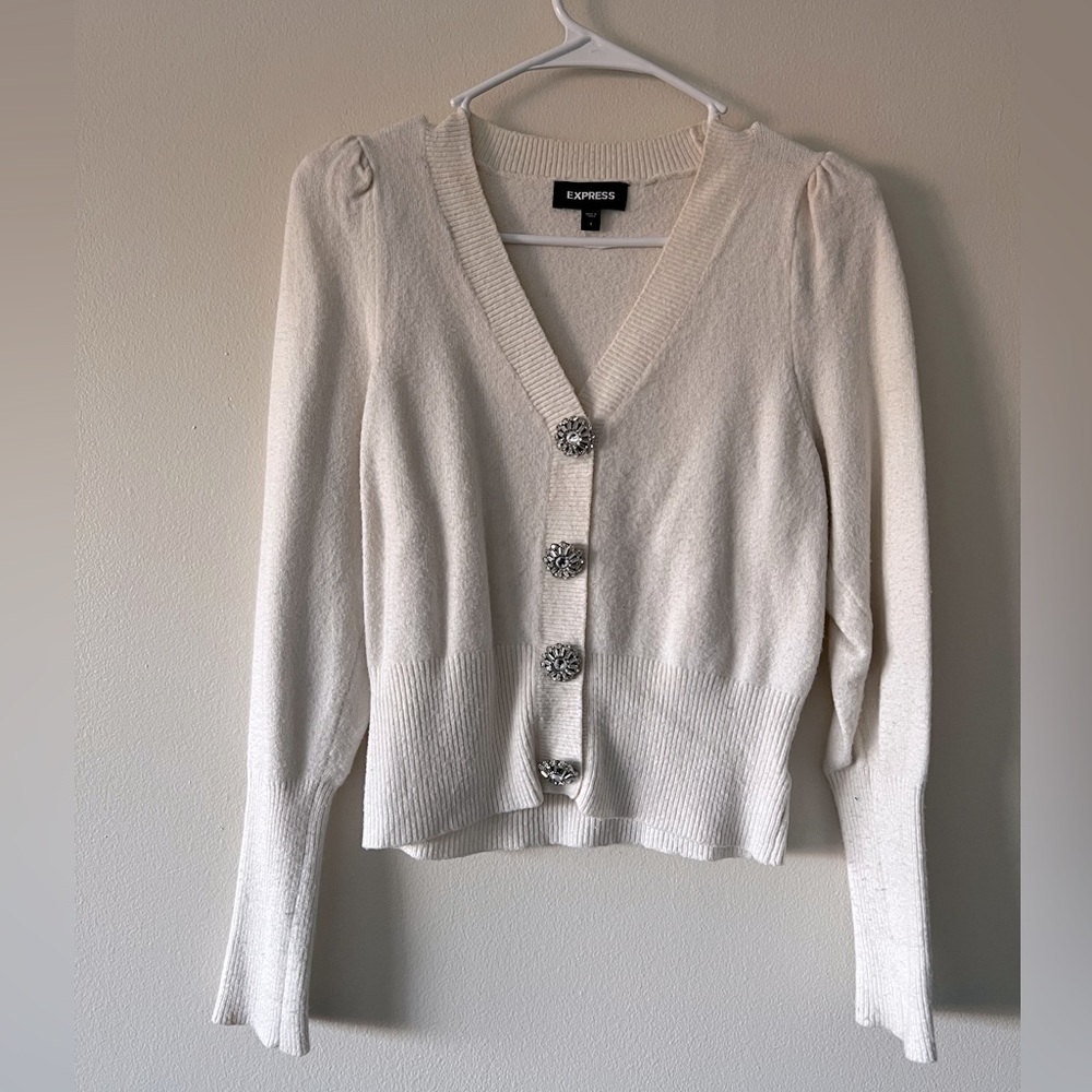 EXPRESS cardigan in white Size SMALL